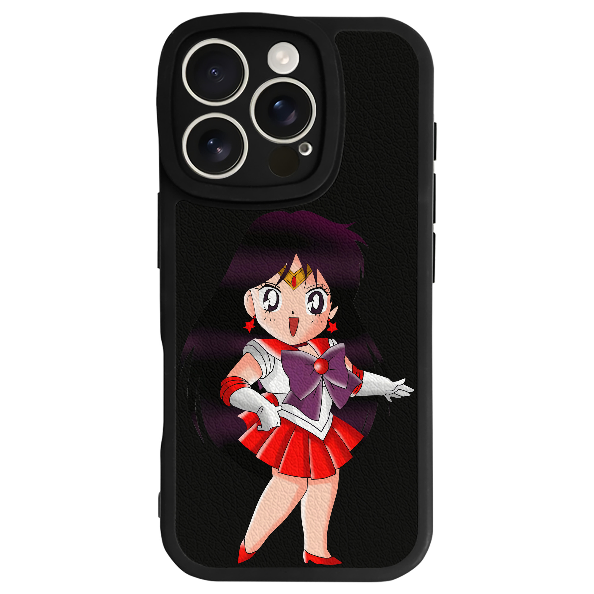 （画像用） 美少女戦士セーラームーン 火野レイ ひの レイ Sailor Moon Hino Rei （セーラーマーズ,Sailor Mars） 【iPhone 16シリーズ対応】シリコンスマホケース（レザー調） 材質：シリコン